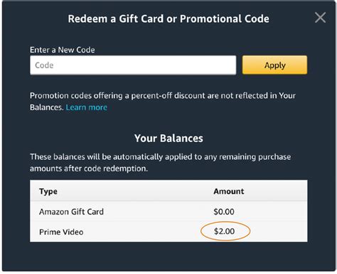 prime video balance|prime video promotional credit balance.